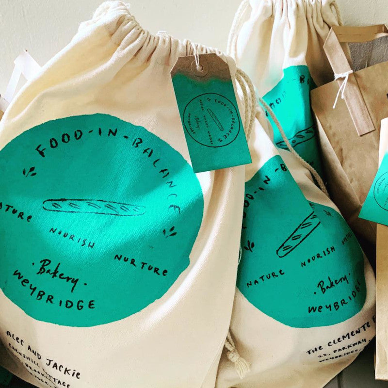 Pair of Personalised Food-in-Balance Bread Bags
